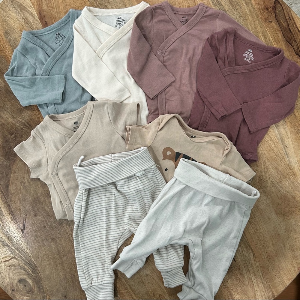 8pc organic cotton Newborn H&M neutrals basics bundle